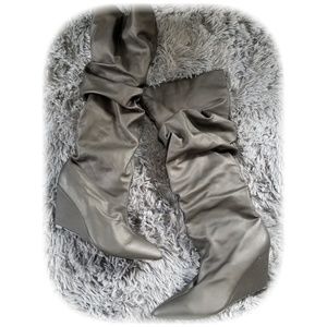 Black slouch wedge boots